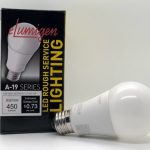eLumigen 6.5W A19 LED Lamp, 450 Lumens, Dimmable, 120V, 2000K, Wet/Enclosed Rated RA19L0450C20-1B